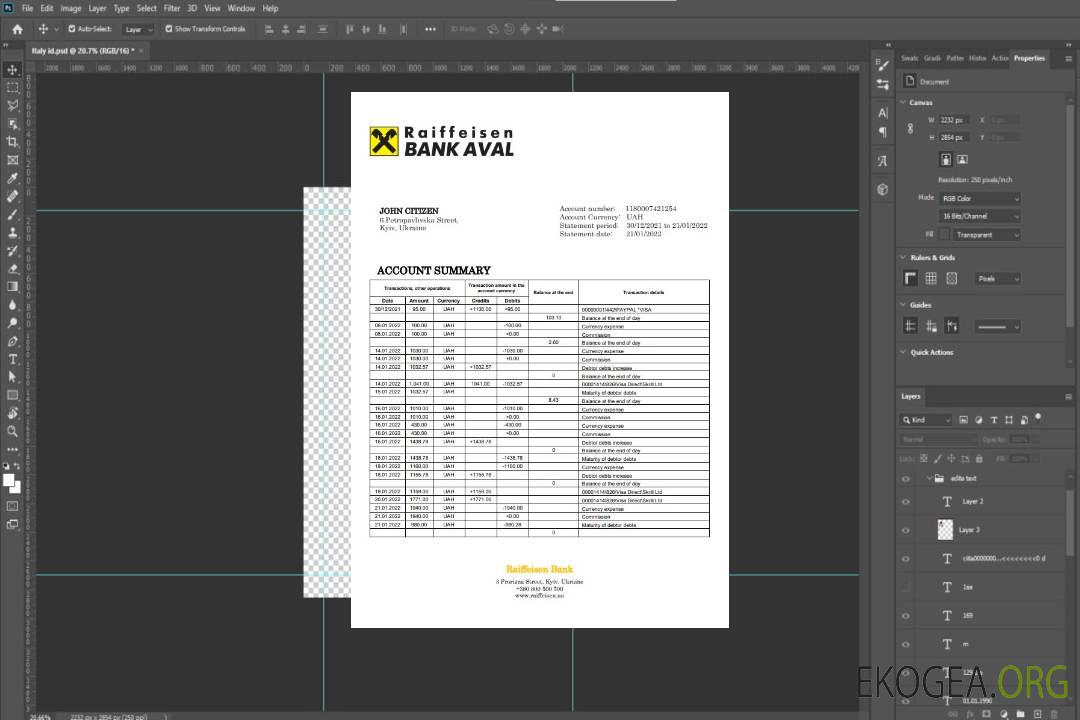 Déclaration de la Banque Raiffeisen d'Ukraine template Déclaration de la Banque Raiffeisen d'Ukraine template